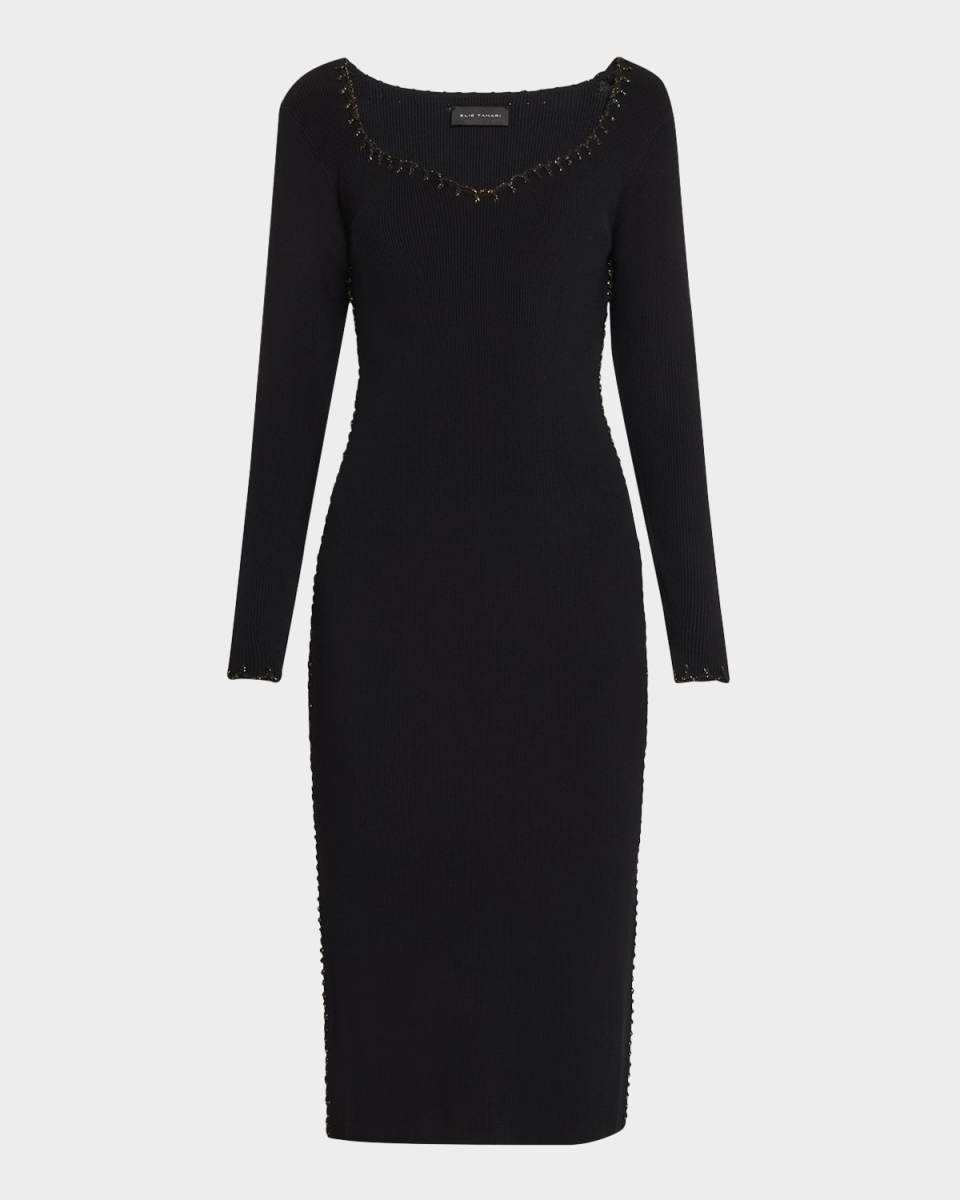 The Maddie Sweetheart Midi Sweater Dress